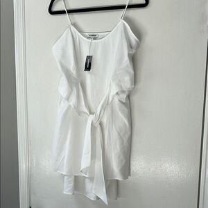 Express White Asymmetrical Tie Front Camisole